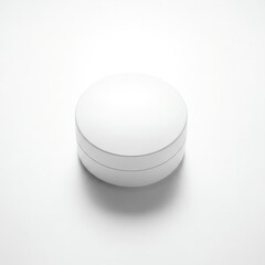 Minimalist white cosmetic jar mockup for skincare product presentation and packaging design needs