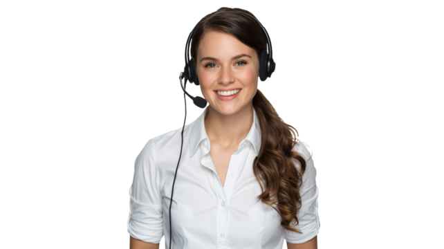 Smiling woman with headset ready for customer service and support calls