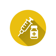 Vaccination flat icon with long shadow for graphic and web design.