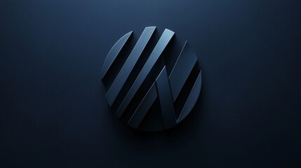 Modern abstract design featuring a geometric shape in black on a dark background