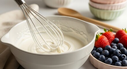 Whisking Cream for Dessert