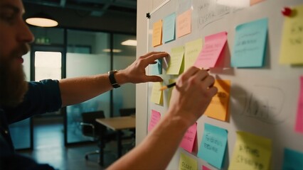Brainstorming Session with Sticky Notes