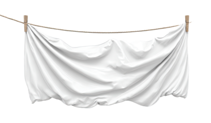 White cloth draped over a clothesline (1)