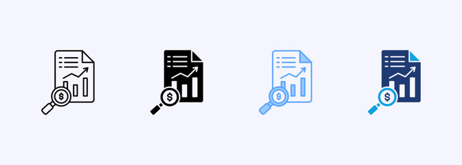 Valuation Icon Set Multiple Style Collection