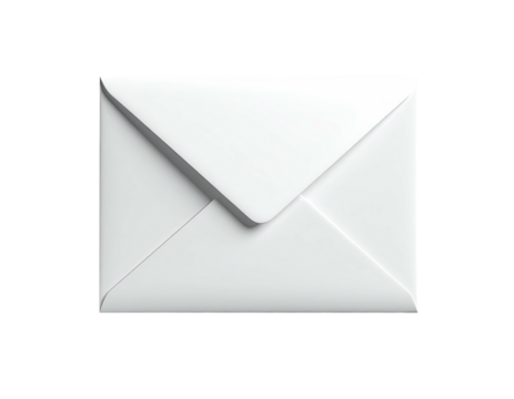 A close-up, minimalist shot of a white, sealed envelope against black