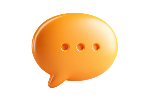 3D orange speech bubble icon
