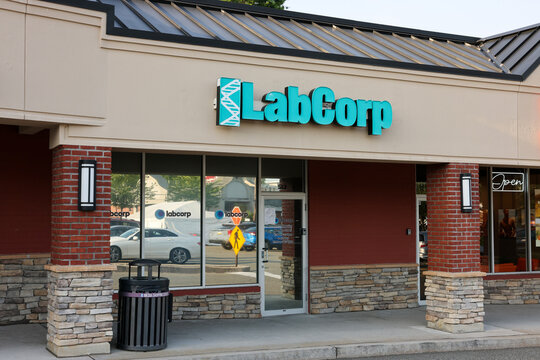 A Labcorp medical laboratory at a shopping plaza in Media, suburb of Philadelphia, Pennsylvania