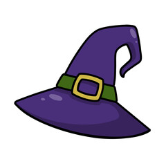 Purple Witch Hat Halloween Illustration