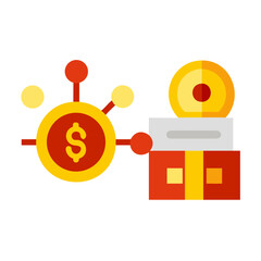 Obraz premium Modern Flat Design Financial and Banking Icon Set