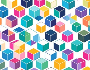 Fototapeta premium Colorful Geometric Cube Pattern Background.