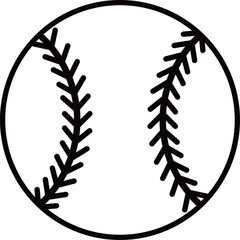 野球ボールのアイコン　モノトーン