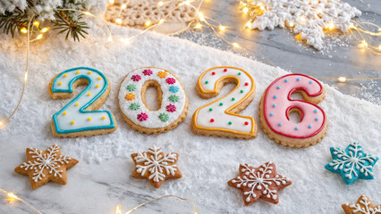 christmas gingerbread cookies on wooden background