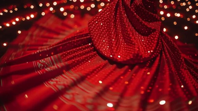 Twirling Red Chaniya Choli Spinning During Navratri Garba Dance