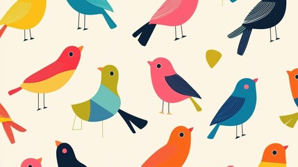 Fototapeta premium Colorful Bird Pattern