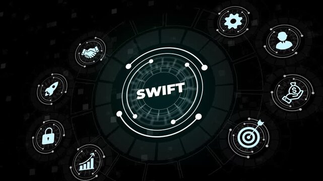 SWIFT. Society for Worldwide Interbank Financial Telecommunications. Financial Banking regulation concept.