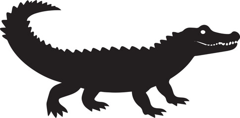 Obraz premium Wild Crocodile Silhouette Vector Illustration