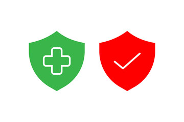 Obraz premium Antibacterial protection line tick mark icons,