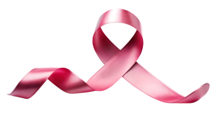 Pink Ribbon Symbol for Breast Cancer Awareness Month on Transparent Background