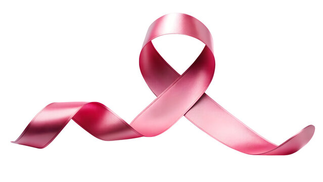 Pink Ribbon Symbol for Breast Cancer Awareness Month on Transparent Background