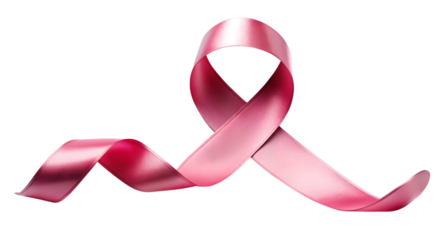 Pink Ribbon Symbol for Breast Cancer Awareness Month on Transparent Background