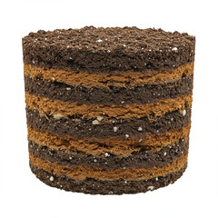 Detailed Soil Layers Isolated on White Background for Scientific Study, 8K.