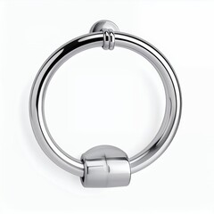 Elegant chrome towel ring for bathroom decor against a clean white background