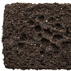 Compacted Soil Close-Up: Detailed 8K Image of Poor Aeration on White Background.