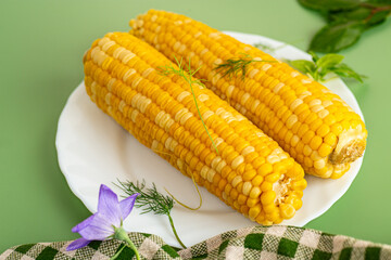 Summer dinner from sweet corn simple healthy dish