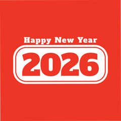 2026 New Year vector illustration, template design banner card calendar sign symbol,
