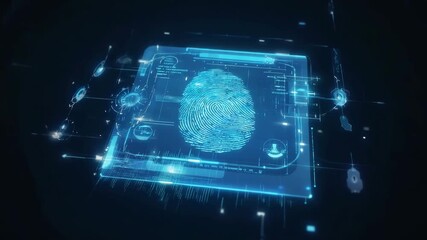 Secure digital access with advanced biometric fingerprint scanning on a glowing futuristic interface - Powered by Adobe