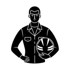 confident male air self defense force member holdiing vector art