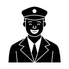 cheerful security guard vector art illustration