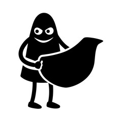 funny thief with a furoshiki cloth vector art illustration