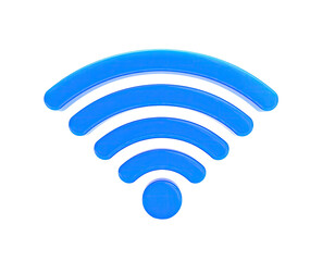 Glossy blue curved lines radiate outwards from a central point, resembling waves