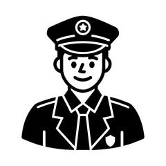 friendly nypd police officer vector art illustration