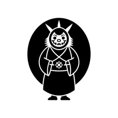 mito k mon characters with inro vector art illustration