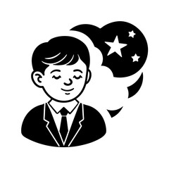 young boy dreaming of being a politician vector art