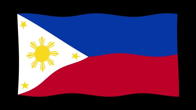 Philippines flag animation on a transparent background