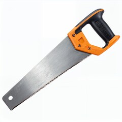 Hand saw tool isolated against a clean white background for carpentry tasks