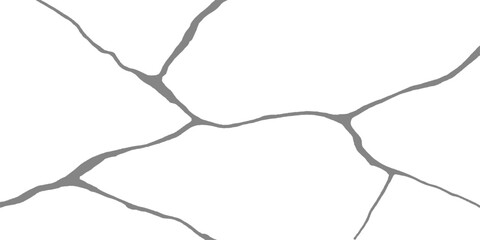 Closeup of cracked white concrete wall texture with an old, abstract broken surface pattern like a map