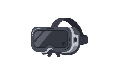 Fototapeta premium A modern virtual reality headset with a black strap and grey accents, designed for immersive digital experiences.