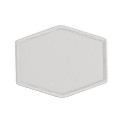 Clean white hexagonal embroidered patch offers a versatile design canvas, perfect for custom branding mockups and creative graphic projects.
