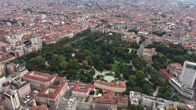 Indro Montanelli Gardens park in Milan, Italy