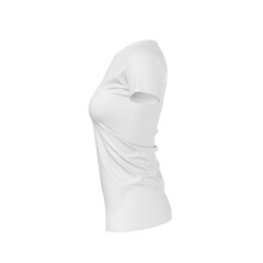Clean white women's t-shirt mockup isolated on transparent background showcases modern apparel design for fashion brands and e-commerce