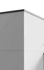 Modern minimalist building facade with clean lines and geometric forms, offering versatile architectural design elements for commercial projects.