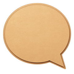 Beige Speech Bubble Icon Crafted from Textured Material on Transparent Background Neutral Tones Simple Shape Communication Concept