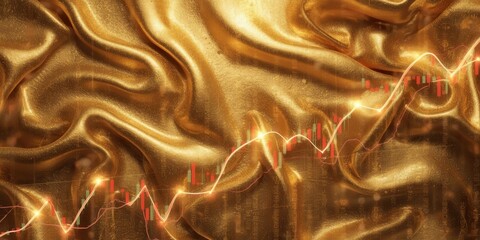 Gold trading event financial market abstract visuals luxurious environment close-up view investment concept