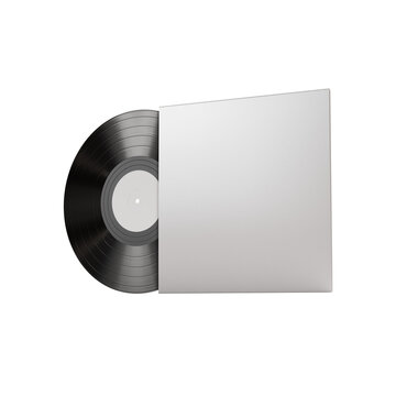 Classic vinyl record with blank sleeve ready for custom design, evoking nostalgia and timeless music appeal for creative projects