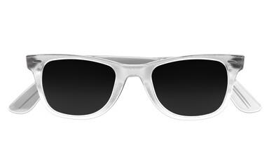 Stylish silver sunglasses with dark lenses, perfect for summer style and vacation vibes, adding a...