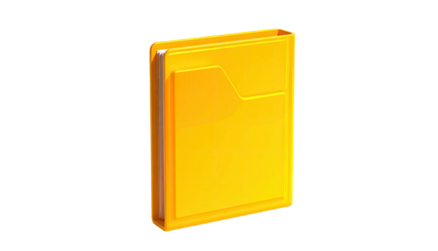 Shiny, solid yellow file folder graphic on a black background
